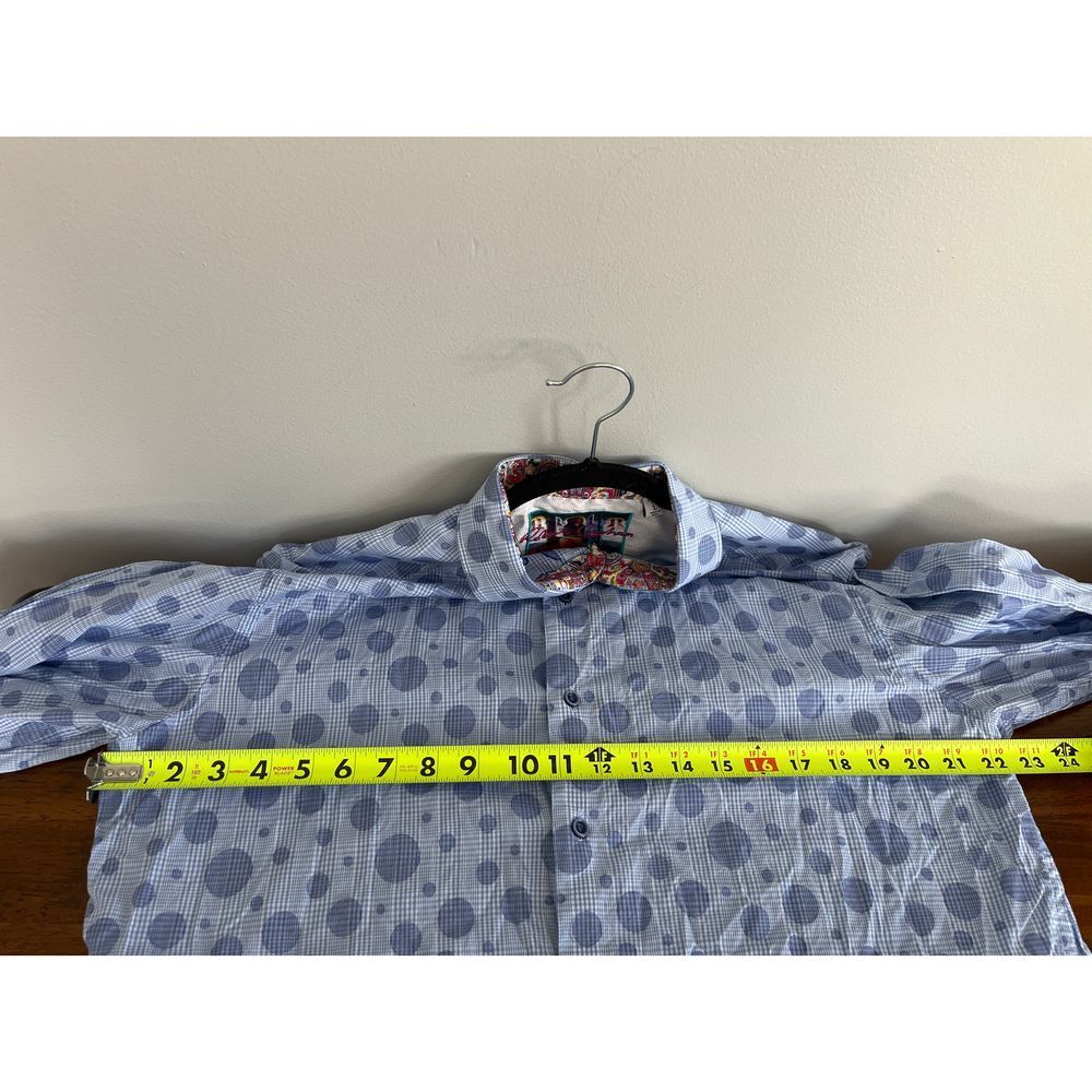 Robert Graham Blue Phillipe Long Sleeve Button Down Men's Size Large - Picture 9 of 9